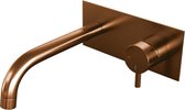Wastafelkraan Inbouw Brauer Copper Edition B5 Coldstart Mengkraan Rond Geborsteld Koper PVD 1 Greeps met Achterplaat