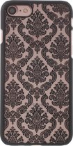 Shop4 - iPhone SE (2022) / SE (2020) / 8 / 7 Hoesje - Harde Back Case Damask Zwart