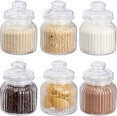 bocaux de conservation relaxdays - 6 pièces - 700 ml - bocaux à bonbons - bocaux en verre - avec couvercle