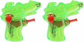 5x Stuks mini waterpistolen groen 7 cm - waterspeelgoed kunststof voor kinderen