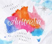 Canvas Wereldkaart Australia