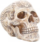 Nemesis Now Beeld/figuur Hieroglyphic Skull - Schedel met Egyptische Hiërogliefen - Zeer Gedetailleerd en Realistisch - 15cm - Creme