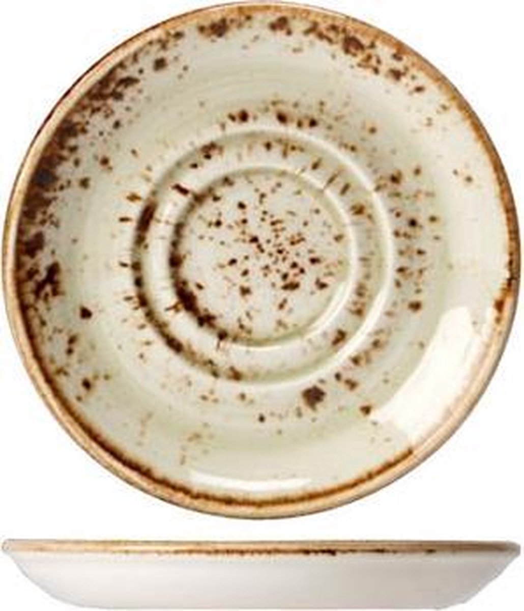 CRAFT GREEN SOUS-TASSE DOUBLE PUITS S/S11.75CM SET36