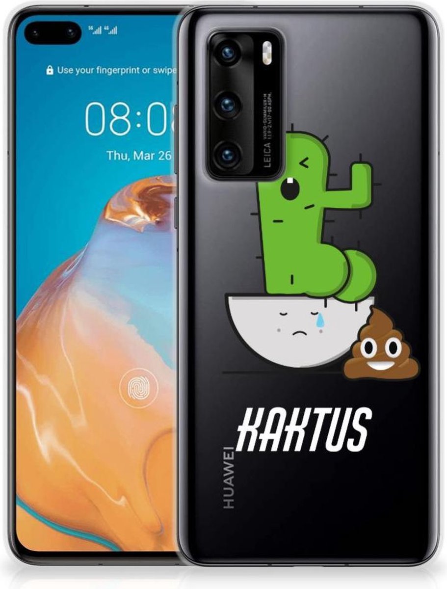 Huawei P40 Telefoonhoesje met Naam Cactus Poo