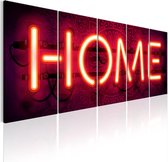 Schilderijen Op Canvas - Schilderij - Home Neon 225x90 - Artgeist Schilderij