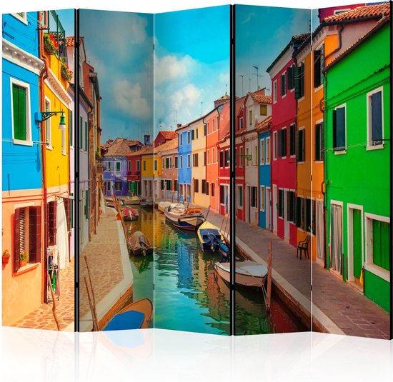 Kamerscherm - Scheidingswand - Vouwscherm -  Colorful Canal in Burano II [Room Dividers] 225x172 - Artgeist Vouwscherm