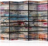 Kamerscherm - Scheidingswand - Vouwscherm - Colourful Wood II [Room Dividers] 225x172 - Artgeist Vouwscherm
