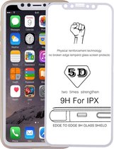 Voor iPhone X 0.3mm 9H Oppervlaktehardheid 4D Gebogen Volledig scherm Gehard glas Screenprotector (Wit)