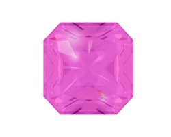 Quiges - Eligo Verwisselbaar Glas geslepen 10 mm Vierkant Zirkonia Roze voor Zilveren Ring - 10 mm - ER10S004