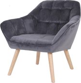 Fauteuil Feliz - Antraciet - Fauteuil - 75 x 75 x 82 - Velvet