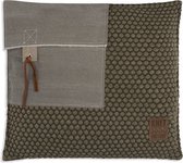 Knit Factory Jack Sierkussen - Groen/Olive - 50x50