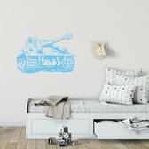 Muursticker Tank -  Lichtblauw -  80 x 53 cm  -  slaapkamer  woonkamer - Muursticker4Sale