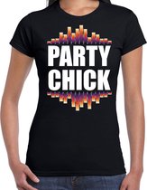 Party chick fun tekst t-shirt zwart dames M
