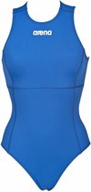 Dames Solid Waterpolo One Piece Royal - Wit