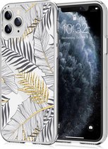 iMoshion Design voor de iPhone 11 Pro hoesje - Bladeren - Zwart / Goud