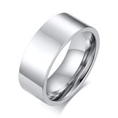 Hoogglans Gepolijste Ring - Zilver Kleurig - 18 - 19mm - Kort - Ringen Mannen - Ring Heren - Ring Mannen - Valentijnsdag voor Mannen - Valentijn Cadeautje voor Hem - Valentijn Cade