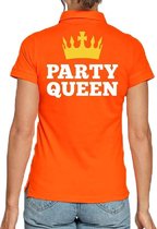 Koningsdag poloshirt / polo t-shirt Party Queen oranje dames - Koningsdag kleding/ shirts XXL