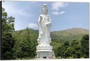 Dibond –Witte mega Buddha– 120x80 Foto op Aluminium (Met Ophangsysteem)