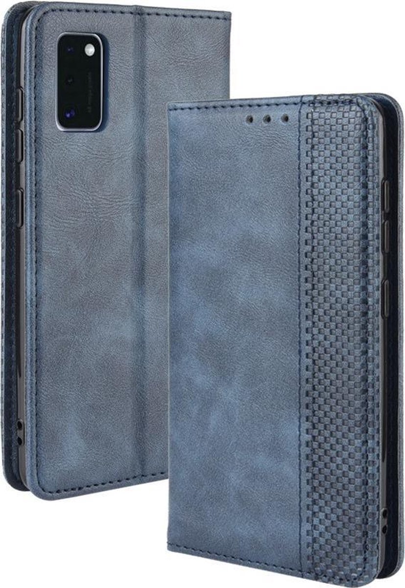 Coverup Vintage Book Case - Geschikt voor Samsung Galaxy A41 Hoesje - Blauw