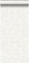 ESTAhome behang tekst grijs op witte gemeleerde achtergrond - 148339