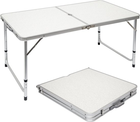 Table de camping et table pliante 120x60x55/62/70 cm + 4 chaises de camping