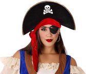 Hoed Piraat Zwart Rood 113904
