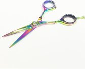Ciseaux de coiffure professionnels pour gauchers - Taille 5.5 - Coupe - Rainbow Dark