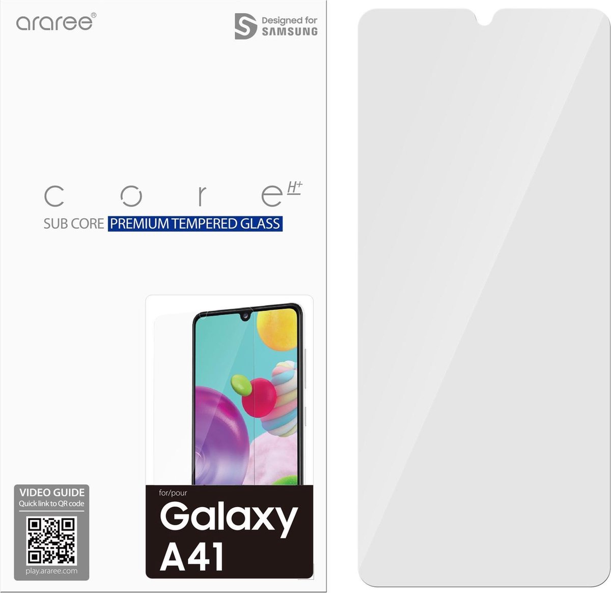 Tempered Glass voor Samsung Galaxy A41 - transparant