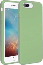 Silicone case geschikt voor Apple iPhone 8 Plus / 7 Plus - lichtgroen + glazen screen protector