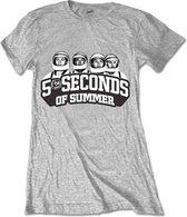5 Seconds Of Summer Dames Tshirt -XL- Spaced Out Crew Grijs