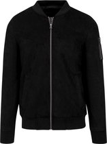 Urban Classics Bomber jacket -S- Imitation Suede Zwart
