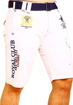Geographical Norway Korte Broek Met Riem Wit Papillon - S