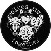 King 810 Patch Wolves Run Together Zwart
