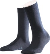 FALKE Softmerino dik halfhoog comfortabel zonder motief zacht winter warm ondoorzichtig Merinowol Katoen Blauw Dames sokken - Maat 37-38