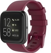 Shop4 - Geschikt voor Fitbit Versa Lite Bandje - Small Siliconen Rood