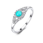 Twice As Nice Ring in zilver, oog, turquoise kingman steen  48