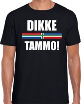 Dikke tammo met vlag Groningen t-shirts Gronings dialect zwart voor heren S