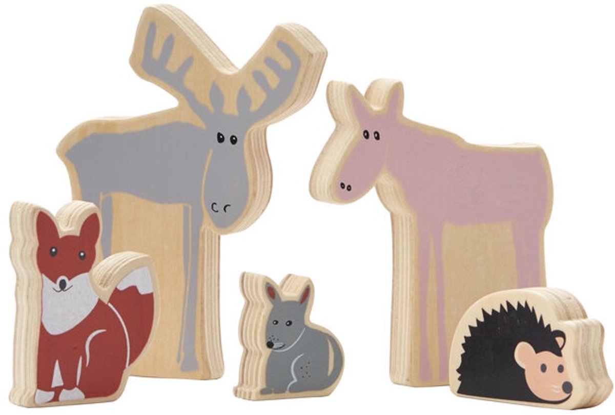 Houten diertjes Woodland (5st) Kids Concept