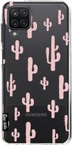 Casetastic Samsung Galaxy A12 (2021) Hoesje - Softcover Hoesje met Design - American Cactus Pink Print