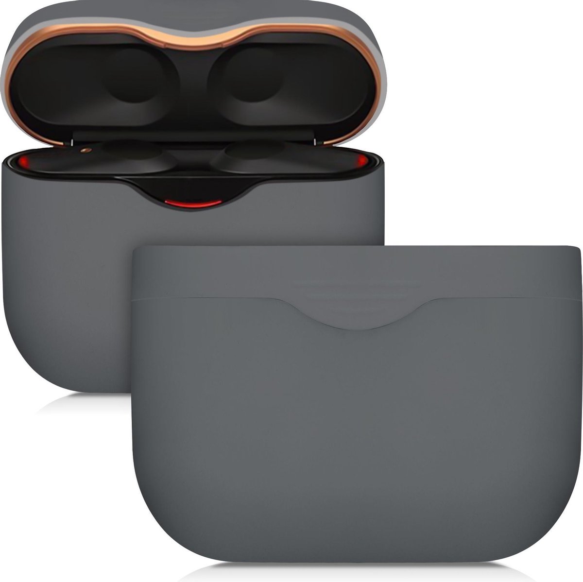 kwmobile Hoes voor Sony WF-1000XM3 - Siliconen cover voor oordopjes in grijs