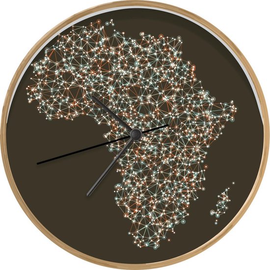 Kreative Feder Designer wandklok Afrika in landkaartvorm met motief