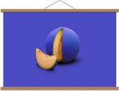 Schoolplaat – Blauwe Vrucht  - 90x60cm Foto op Textielposter (Wanddecoratie op Schoolplaat)