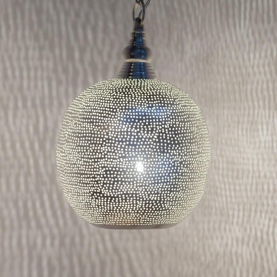 Zenza - Hanglamp - Oosterse Lamp- Ball- FiliSky - Small - Zilver | bol.com