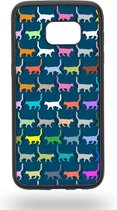 Colorful Silhouettes Cats Telefoonhoesje - Samsung Galaxy S7 Edge