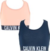 Calvin Klein meisjes intense power bralette 2P blauw & zalmroze - 152/164