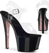 Pleaser Sandaal met enkelband, Paaldans schoenen -40 Shoes- SKY-308CRS Paaldans schoenen Zwart/Roze