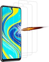 Screenprotector Glas - Tempered Glass Screen Protector Geschikt voor: Xiaomi Redmi Note 9S / 9 Pro / 9 Pro Max - 3x