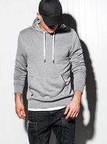 Hoodie - heren - effen - basic - grijs