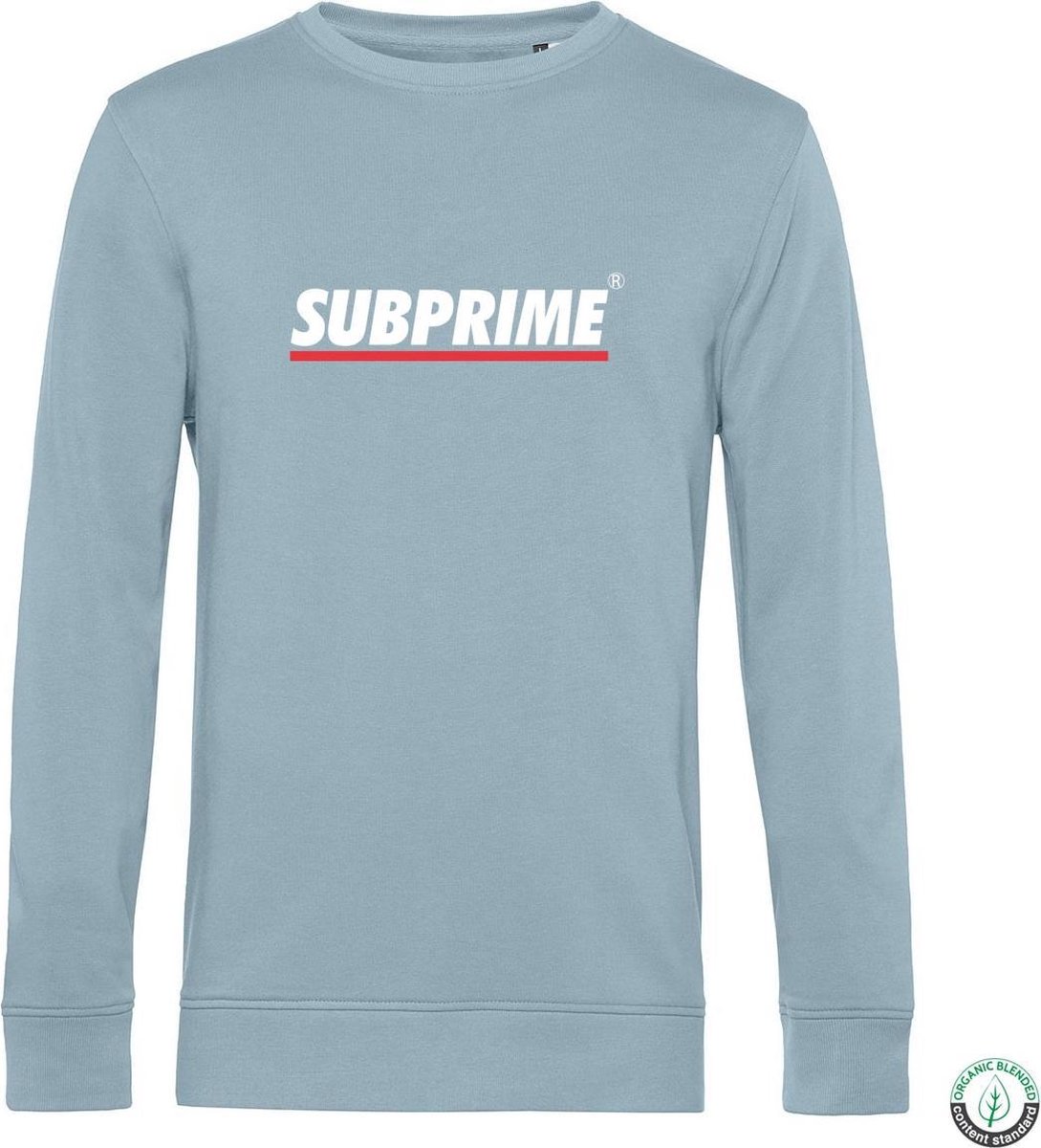 Subprime - Heren Sweaters Sweater Stripe Sky Blue - Blauw - Maat 3XL
