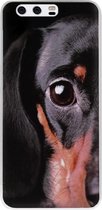 ADEL Siliconen Back Cover Softcase Hoesje Geschikt voor Huawei P10 - Teckel Hond